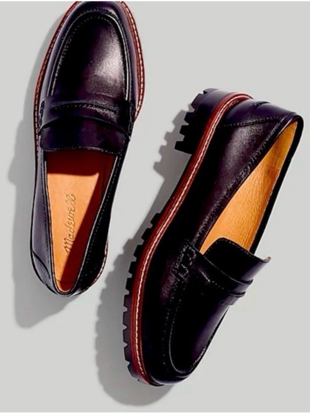 Madewell Black Leather Penny Loafers